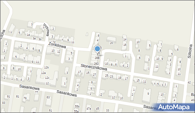 Tarnowo Podgórne, Chabrowa, 28A, mapa Tarnowo Podgórne