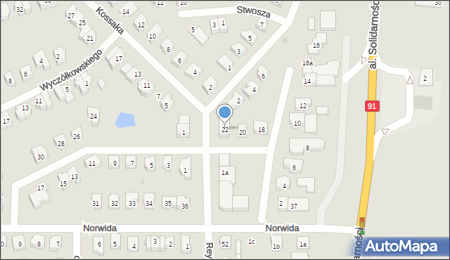 Tczew, Chełmońskiego Józefa, 22, mapa Tczew