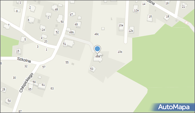 Tenczynek, Chłopickiego Józefa, gen., 49a, mapa Tenczynek