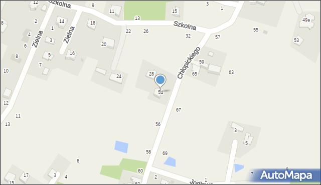 Tenczynek, Chłopickiego Józefa, gen., 54, mapa Tenczynek