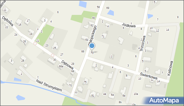 Tenczynek, Chłopickiego Józefa, gen., 73, mapa Tenczynek