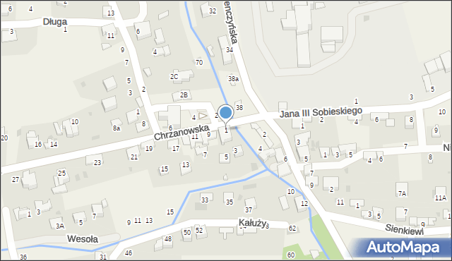 Tenczynek, Chrzanowska, 1, mapa Tenczynek