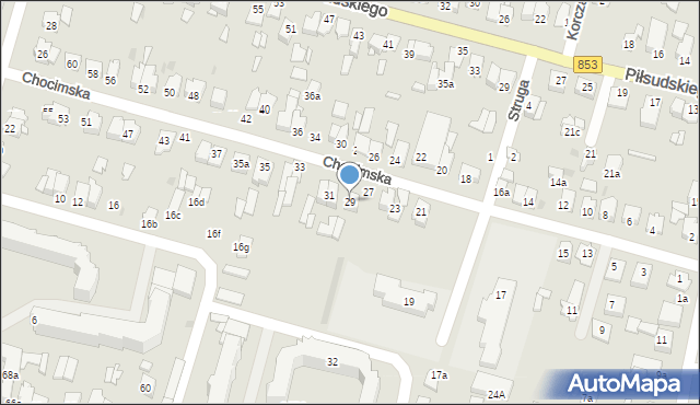 Tomaszów Lubelski, Chocimska, 29, mapa Tomaszów Lubelski