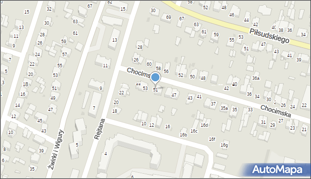 Tomaszów Lubelski, Chocimska, 51, mapa Tomaszów Lubelski