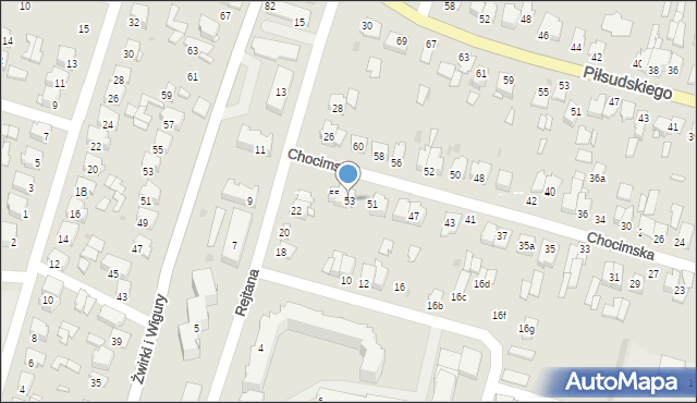 Tomaszów Lubelski, Chocimska, 53, mapa Tomaszów Lubelski