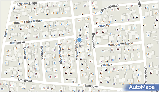 Tomaszów Mazowiecki, Chodkiewicza Jana Karola, hetm., 25, mapa Tomaszów Mazowiecki