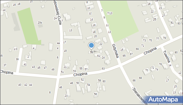 Tomaszów Mazowiecki, Chopina Fryderyka, 59, mapa Tomaszów Mazowiecki