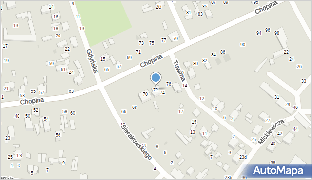 Tomaszów Mazowiecki, Chopina Fryderyka, 72, mapa Tomaszów Mazowiecki