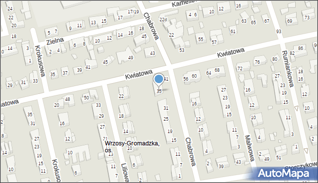 Toruń, Chabrowa, 35, mapa Torunia