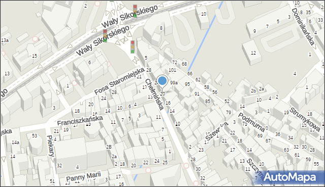 Toruń, Chełmińska, 20, mapa Torunia