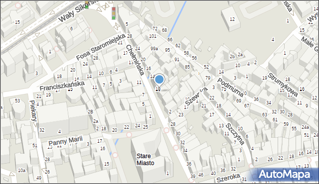 Toruń, Chełmińska, 8, mapa Torunia