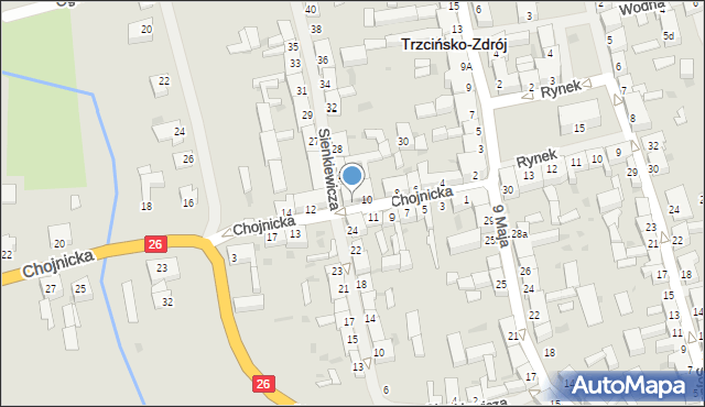 Trzcińsko-Zdrój, Chojnicka, 10A, mapa Trzcińsko-Zdrój