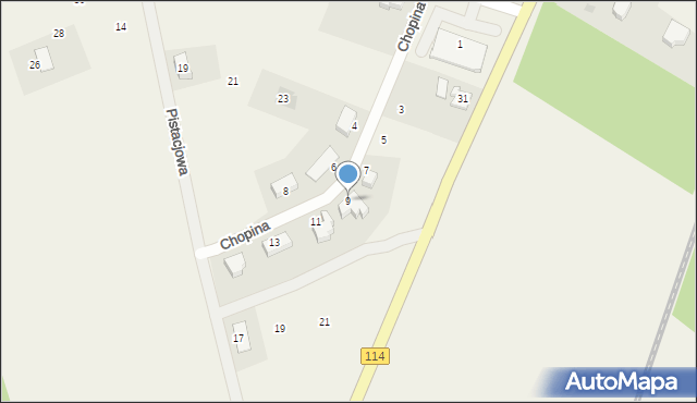 Trzebież, Chopina Fryderyka, 9, mapa Trzebież