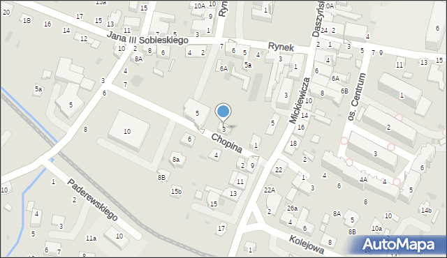 Tuchów, Chopina Fryderyka, 3, mapa Tuchów