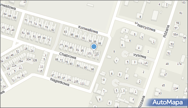 Tulce, Chabrowa, 105, mapa Tulce
