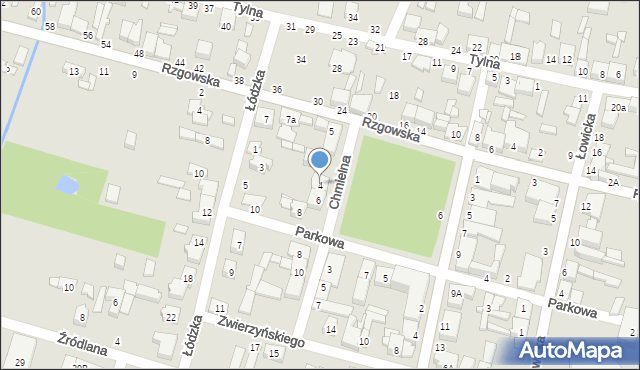 Tuszyn, Chmielna, 4, mapa Tuszyn