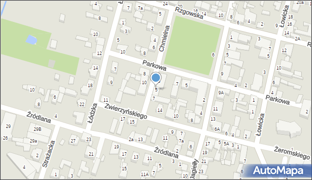 Tuszyn, Chmielna, 5, mapa Tuszyn