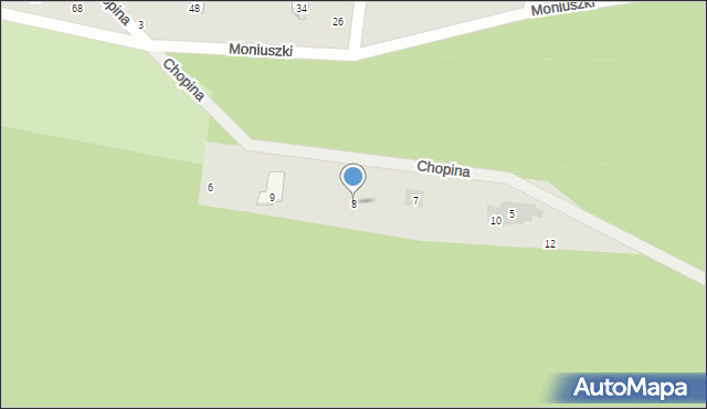 Tuszyn, Chopina Fryderyka, 8, mapa Tuszyn