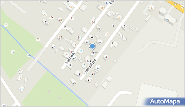 Tychy, Chłodnicza, 14, mapa Tychów