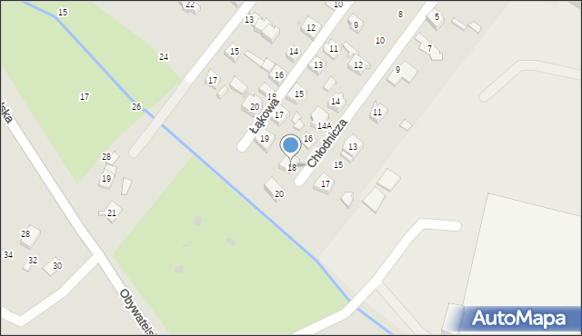 Tychy, Chłodnicza, 18, mapa Tychów