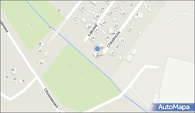 Tychy, Chłodnicza, 20, mapa Tychów