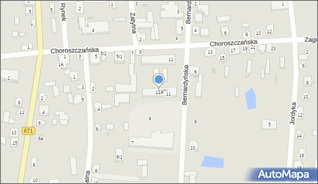 Tykocin, Choroszczańska, 11A, mapa Tykocin