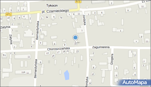 Tykocin, Choroszczańska, 12, mapa Tykocin