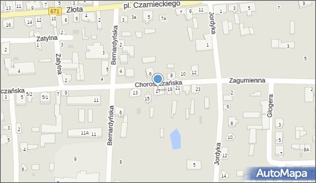 Tykocin, Choroszczańska, 17, mapa Tykocin