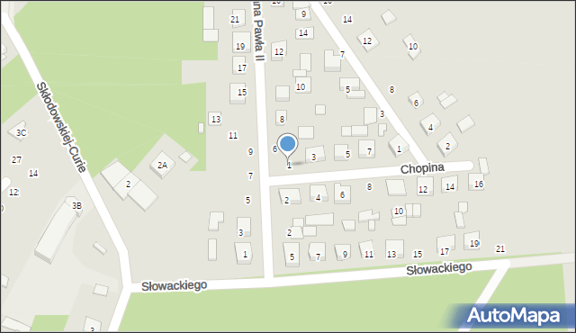 Ujazd, Chopina Fryderyka, 1, mapa Ujazd