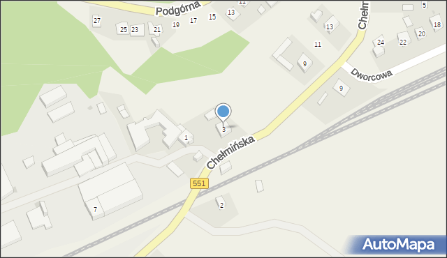 Unisław, Chełmińska, 3, mapa Unisław