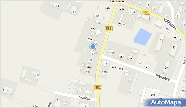 Unisław, Chełmińska, 33, mapa Unisław