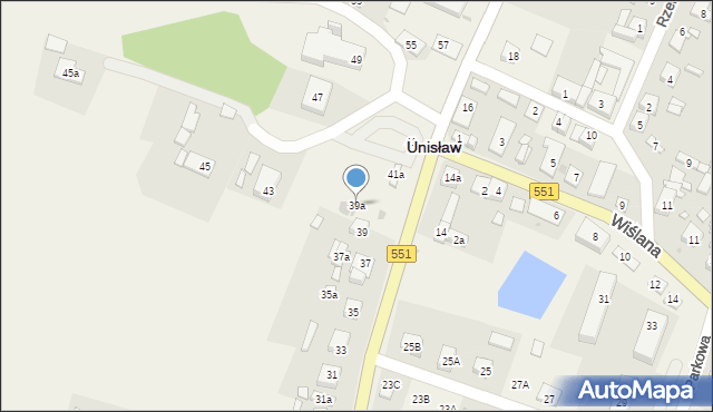 Unisław, Chełmińska, 39a, mapa Unisław