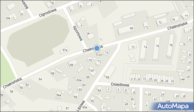 Unisław, Chełmińska, 70a, mapa Unisław