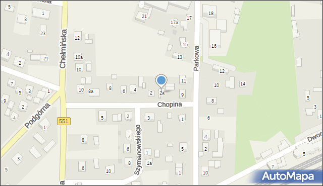 Unisław, Chopina Fryderyka, 2a, mapa Unisław