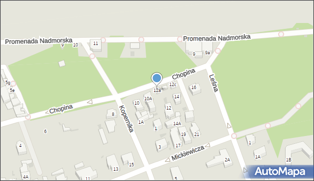 Ustka, Chopina Fryderyka, 12a, mapa Ustka