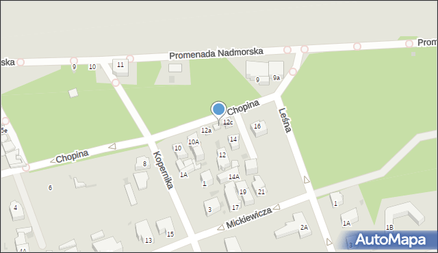 Ustka, Chopina Fryderyka, 12b, mapa Ustka