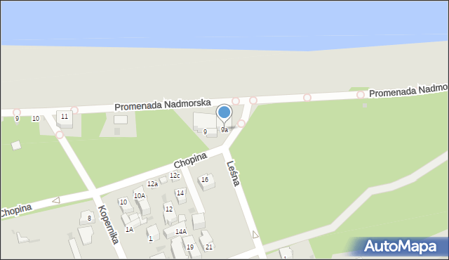 Ustka, Chopina Fryderyka, 9a, mapa Ustka