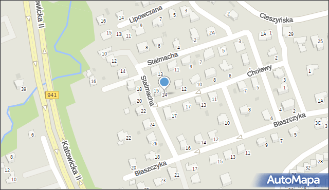 Ustroń, Cholewy Jana, 14, mapa Ustroń