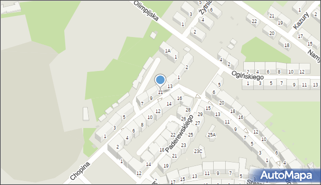 Wałbrzych, Chopina Fryderyka, 11, mapa Wałbrzycha