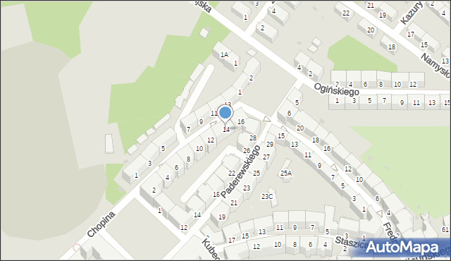 Wałbrzych, Chopina Fryderyka, 14, mapa Wałbrzycha