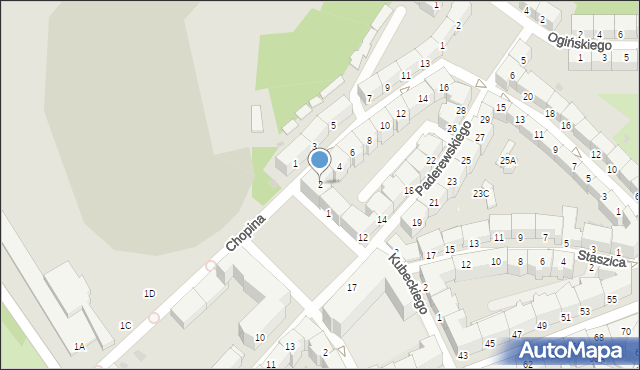 Wałbrzych, Chopina Fryderyka, 2, mapa Wałbrzycha