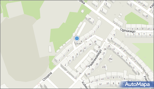 Wałbrzych, Chopina Fryderyka, 7, mapa Wałbrzycha