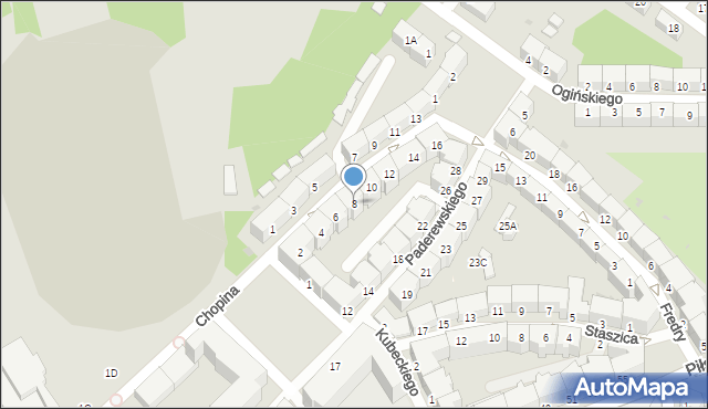 Wałbrzych, Chopina Fryderyka, 8, mapa Wałbrzycha