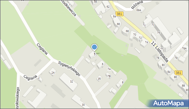 Wałbrzych, Chodkiewicza Jana Karola, hetm., 5, mapa Wałbrzycha