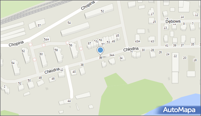 Wałcz, Chłodna, 36, mapa Wałcz