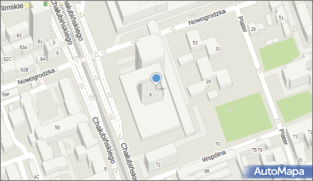 Warszawa, Chałubińskiego Tytusa, 8p, mapa Warszawy