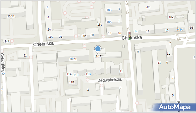 Warszawa, Chełmska, 13/17, mapa Warszawy