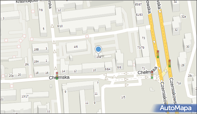 Warszawa, Chełmska, 10a, mapa Warszawy