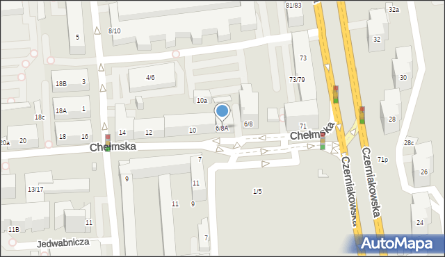 Warszawa, Chełmska, 6/8A, mapa Warszawy