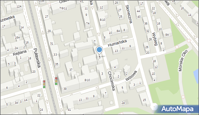 Warszawa, Chocimska, 5, mapa Warszawy